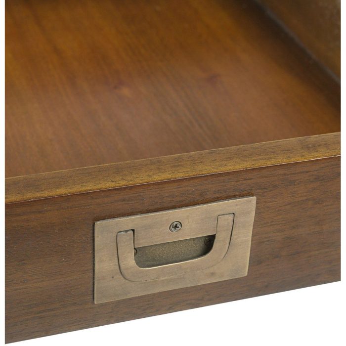 Tavolino Basso Coloniale in Legno di Mogano con Cassetto - Etnico Outl
