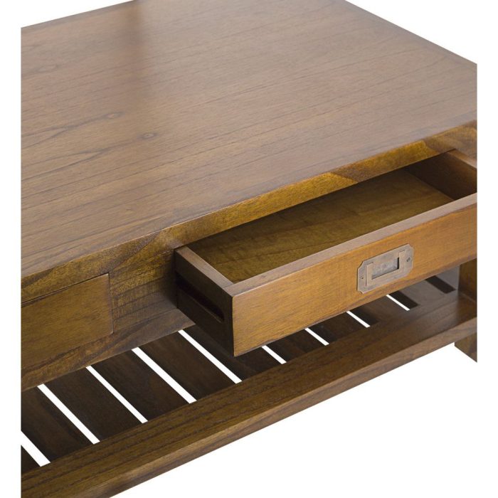 Tavolino centrale etnico living in legno miele