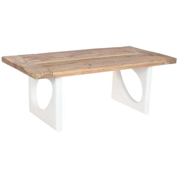 Tavolino salotto scultoreo con base bianca geometrica