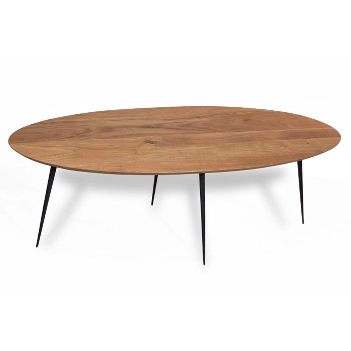 Tavolino ovale vintage chic acacia - Etnico Outlet