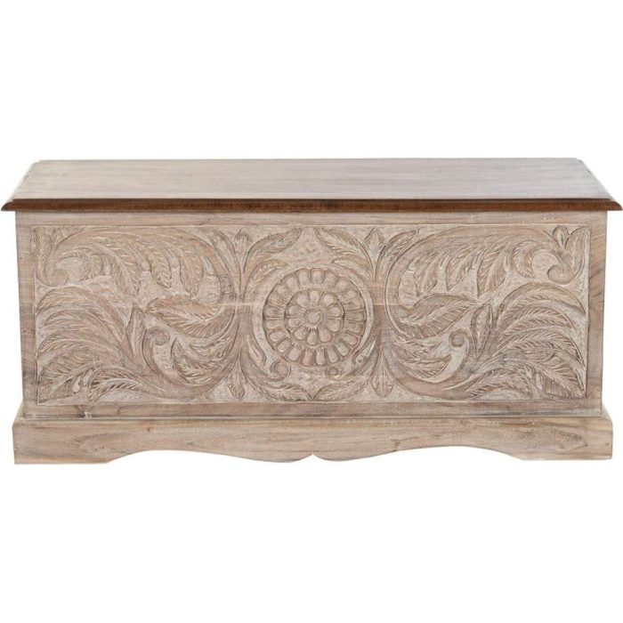 Cassapanca orientale intagliata in legno etnico