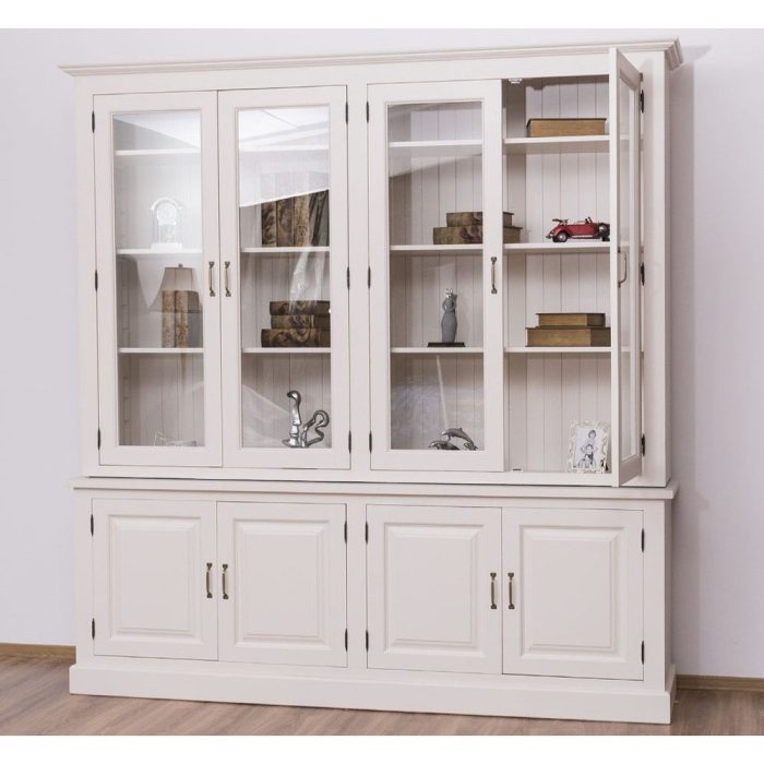 Libreria provenzale bianco crema su misura - Etnico Outlet