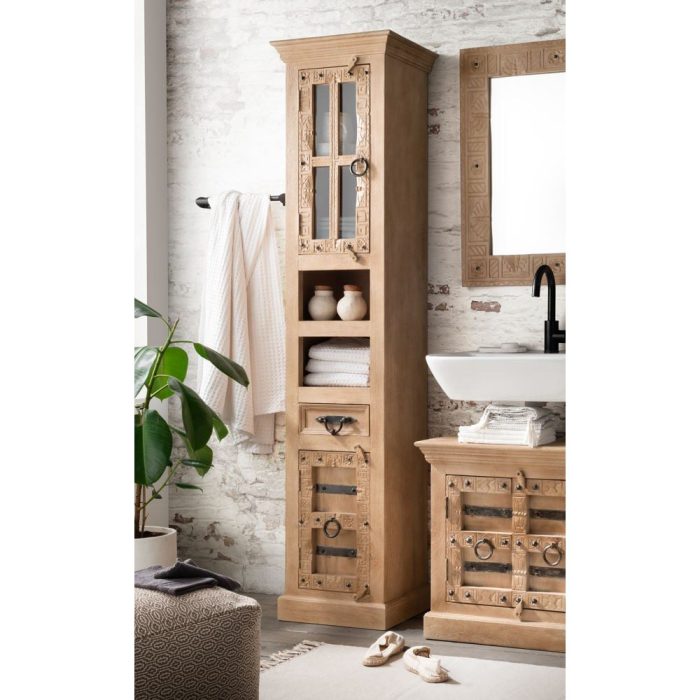 Colonna bagno orientale intagliata - Etnico Outlet