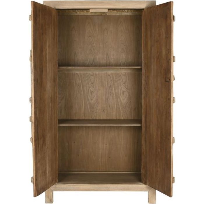 Armadio etnico in legno massello di olmo chiaro – Etnico Outlet