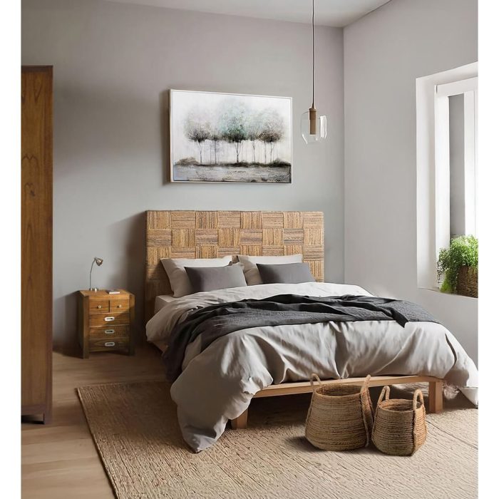 Comodino coloniale 5 cassetti legno mindi - Etnico Outlet