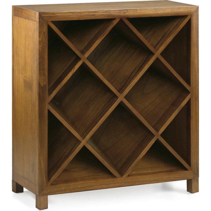 Portabottiglie etnico in legno miele.