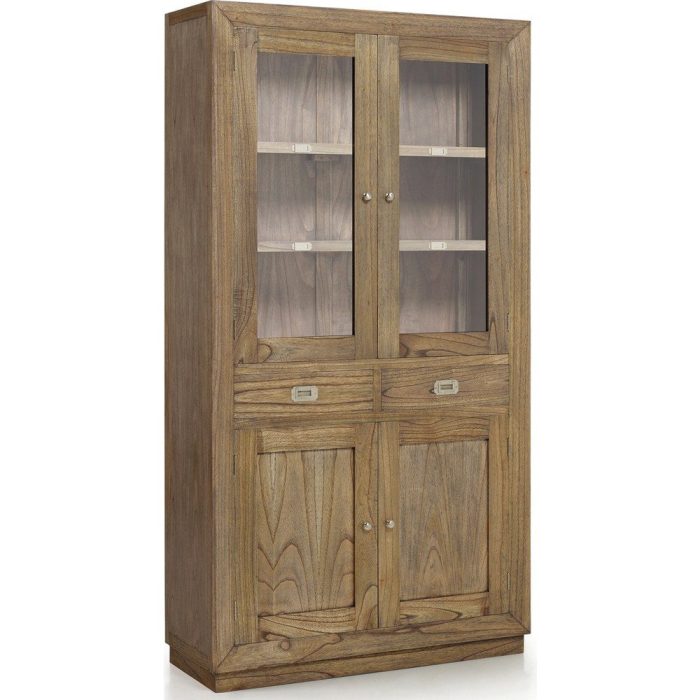 Vetrina etnica in legno mindi sfumato.