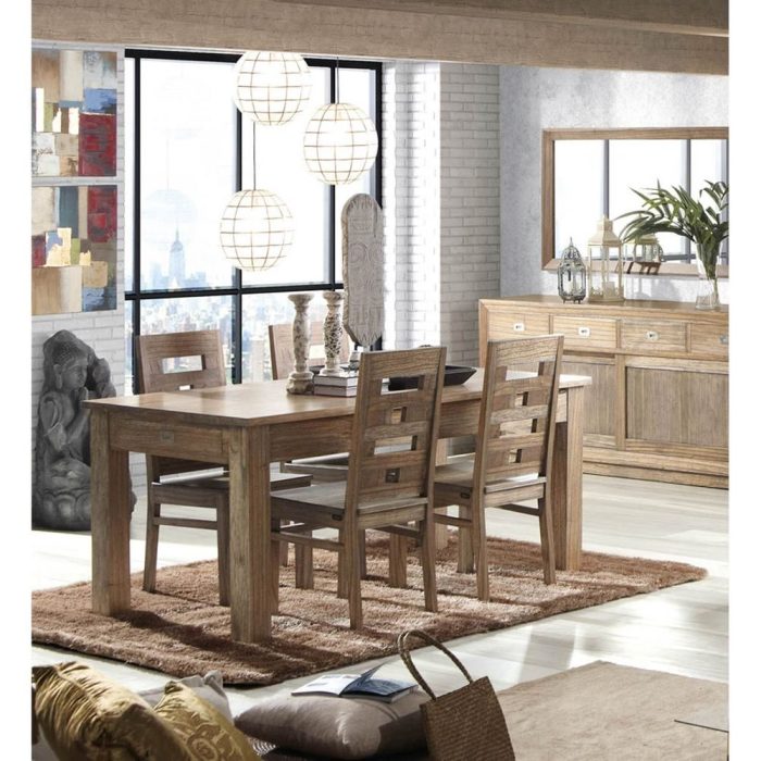 Sedia etnica artigianale legno mindi sfumato - Etnico Outlet