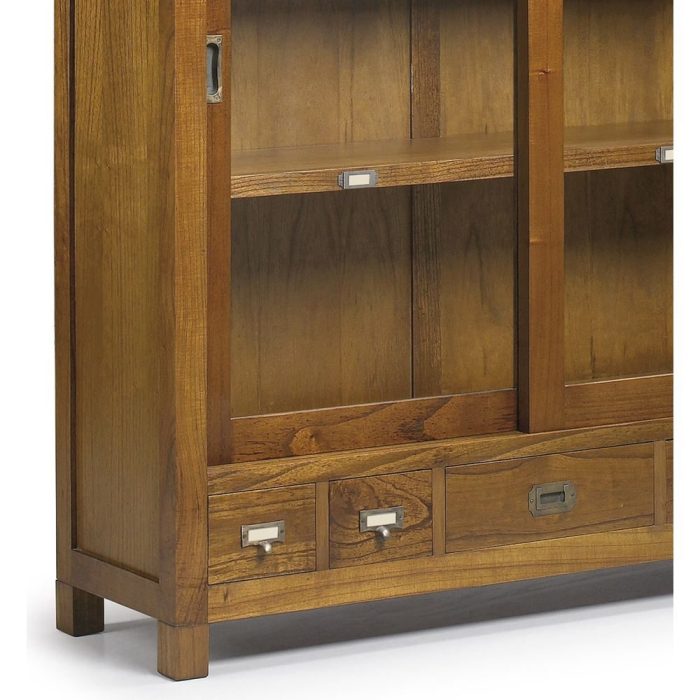 Vetrina neo coloniale legno miele scorrevole – Etnico Outlet