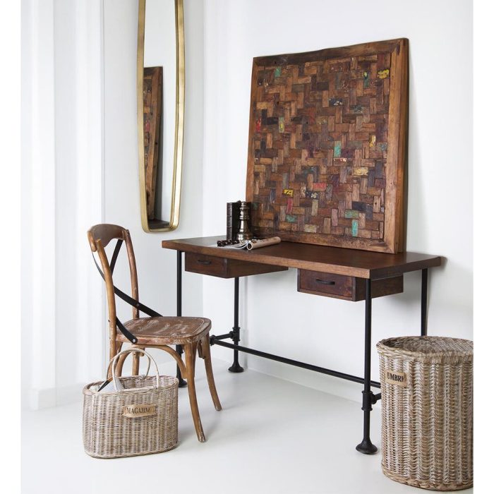 Scrivania moderna legno massello decapato
