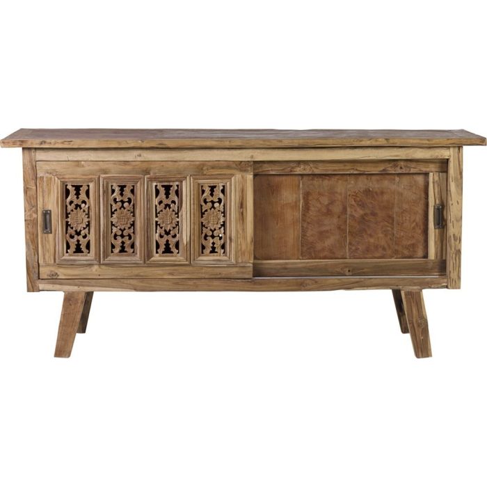 Credenza orientale in legno riciclato con ante scorrevoli