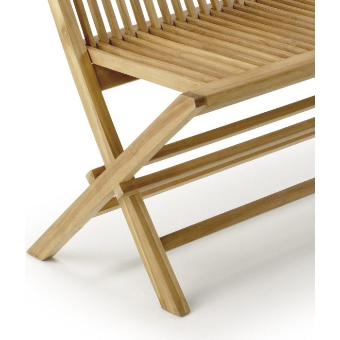 Panca pieghevole teak massello giardino artigianale - Etnico Outlet
