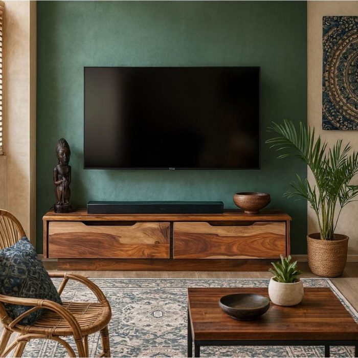 Porta tv etnico living legno massello