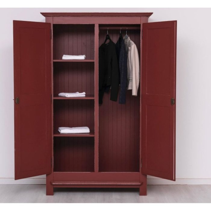 Armadio rustico country  legno massello rosso SU MISURA Etnico Outlet