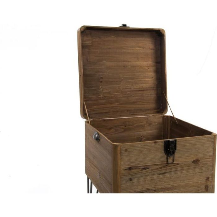 Tavolino contenitore industrial legno e metallo – Etnico Outlet