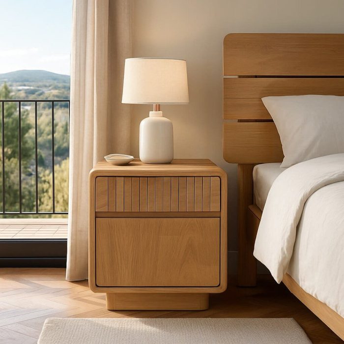 Comodino vintage in legno massello di teak – Etnico Outlet