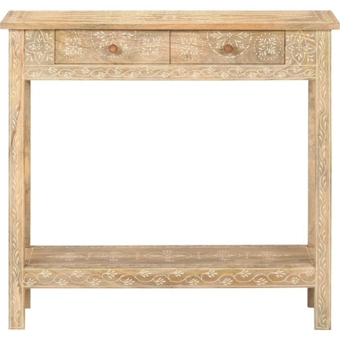 Consolle etnica orientale in legno massello di mango decorata