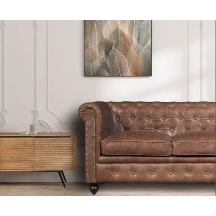 Divano Chester 2 posti in vero cuoio vintage - Etnico Outlet