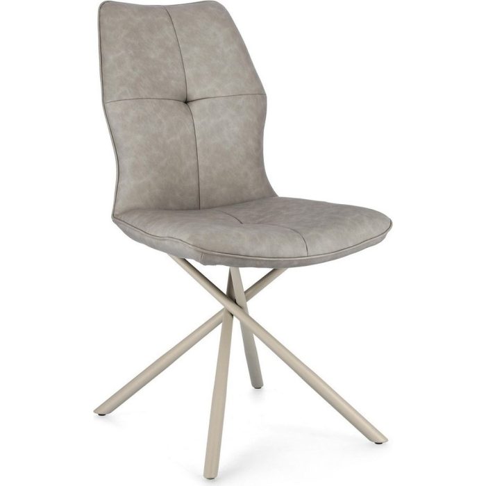 Sedia modern chic tortora in similpelle