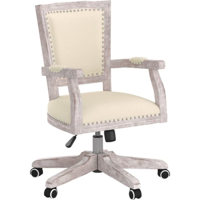 Sedia country chic con seduta regolabile e base girevole