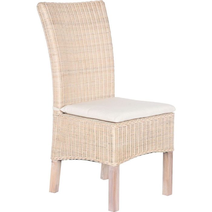 Sedia provenzale in legno di mango con schienale in vimini