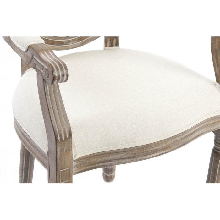Sedia francese con braccioli in lino | Etnico Outlet