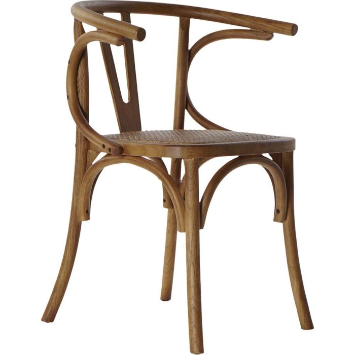 Sedia coloniale studio olmo e rattan | Etnico Outlet