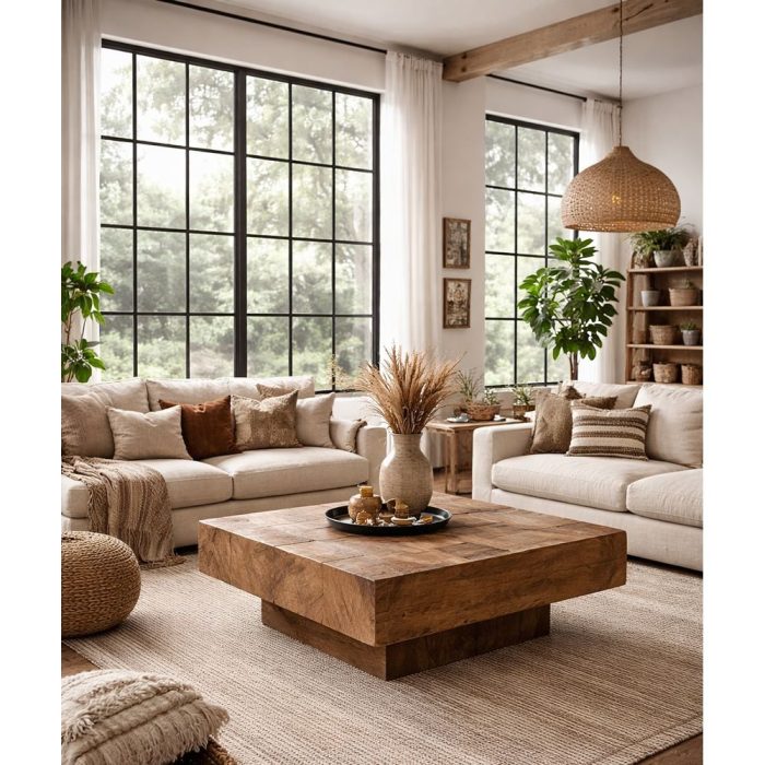 Tavolino vintage living in legno mango – Etnico Outlet