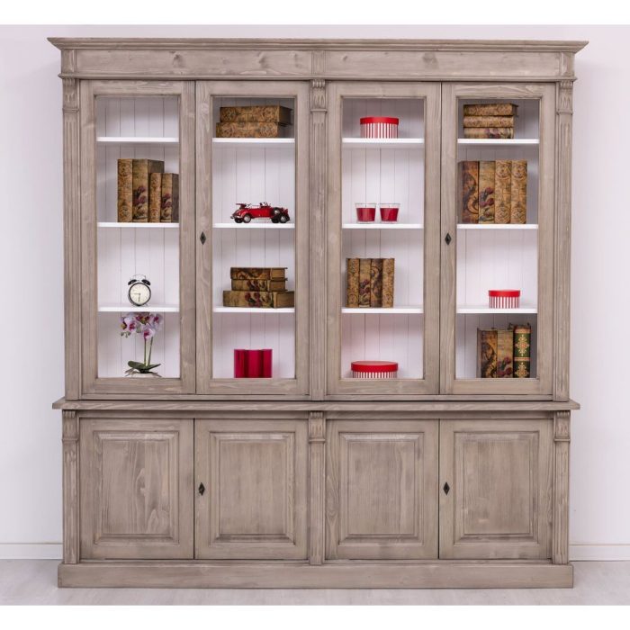 Libreria country biblioteca legno SU MISURA