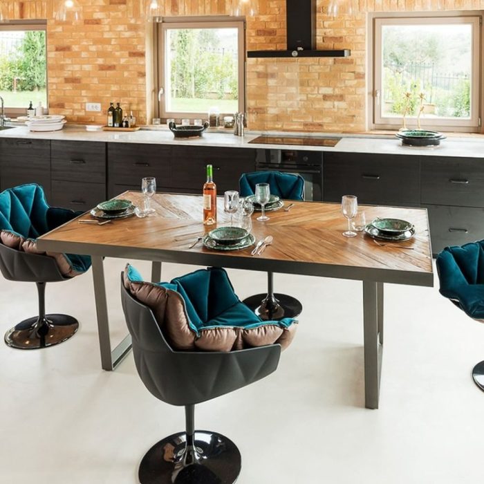 Tavolo industrial eco chic legno riciclato - Etnico Outlet