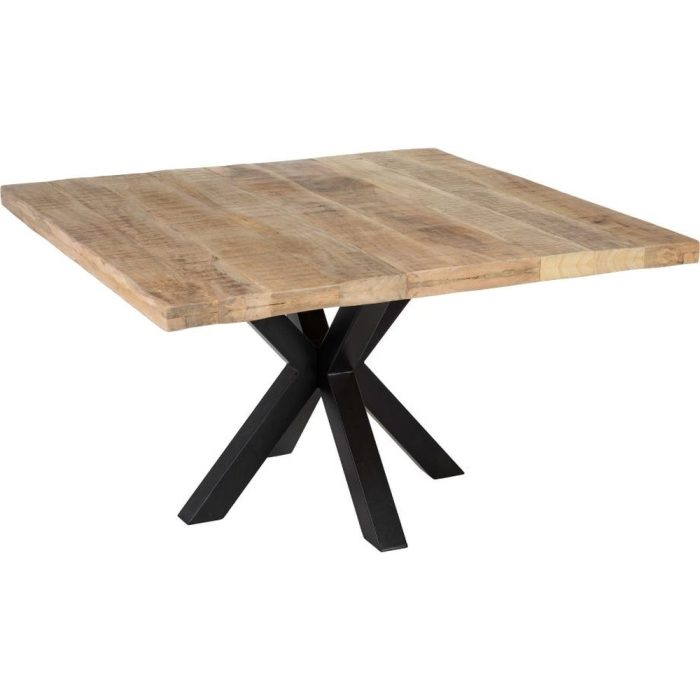 Tavolo industrial quadrato in mango e ferro