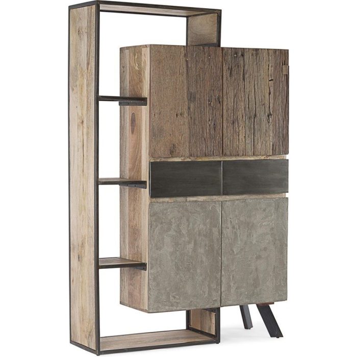 Buffet industrial in mango riciclato e acciaio stile urban