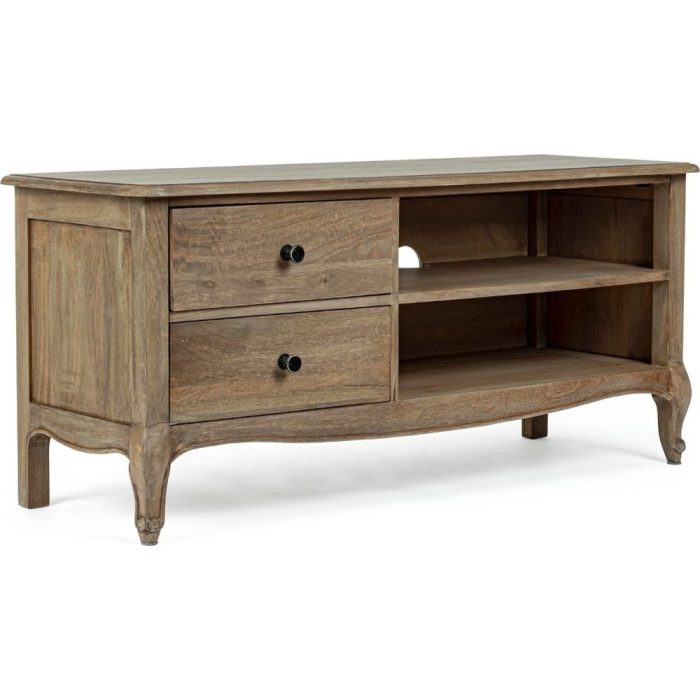 Porta TV provenzale decapato in legno mango – Etnico Outlet