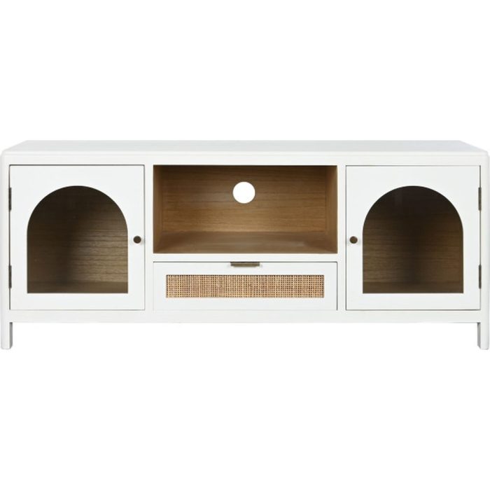 Mobile porta TV nordico bianco in legno di paulownia