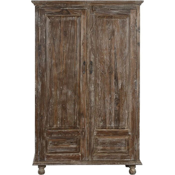 Armadio country coloniale in legno massello di teak decapato