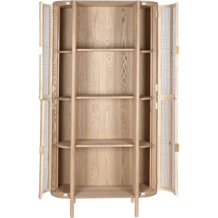 Armadio vintage legno e rattan naturale - Etnico Outlet