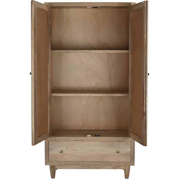 Armadio retrò chic in mango e rattan - Etnico Outlet