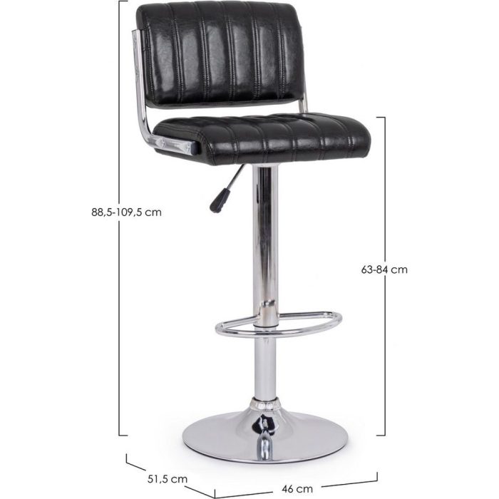 Sgabello bar industrial chic nero regolabile – Etnico Outlet