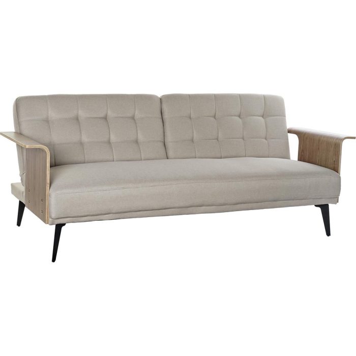 Divano letto beige vintage chic in tessuto