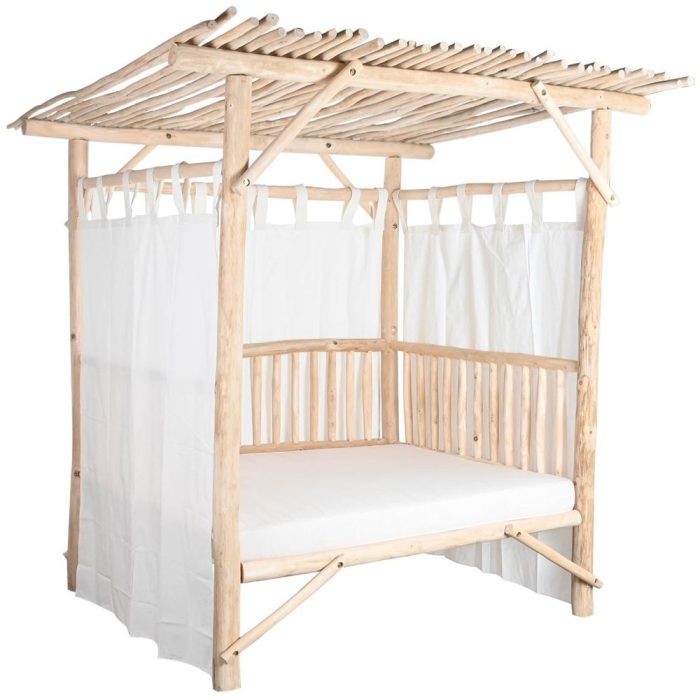 Letto gazebo da giardino in teak naturale - Etnico Outlet
