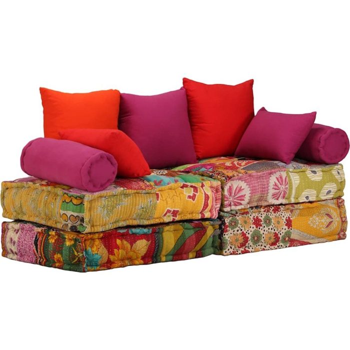 Pouf divano letto boho chic patchwork