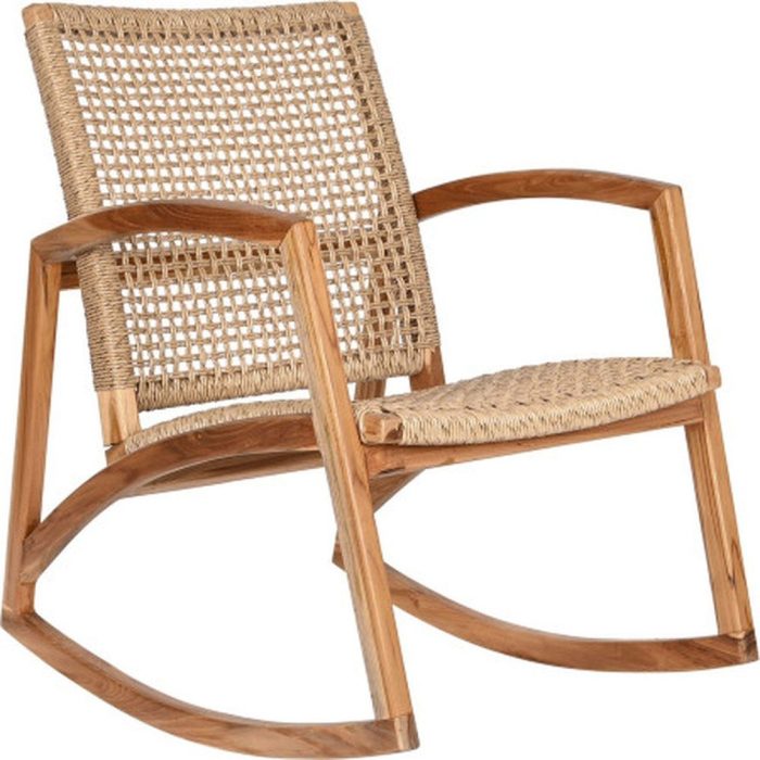 poltrona dondolo teak rattan