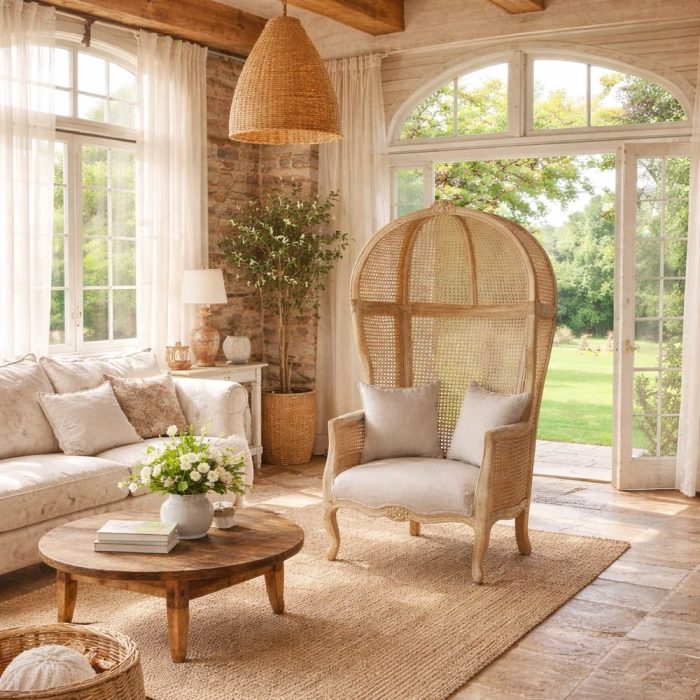Poltrona Trono Bali in rattan naturale – Etnico Outlet