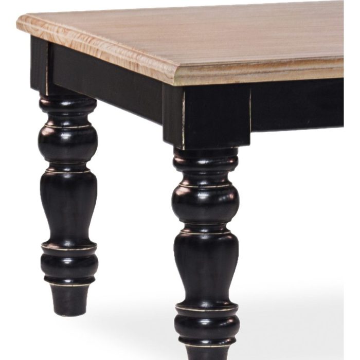 Tavolino rustico shabby chic nero in legno massello – Etnico Outlet