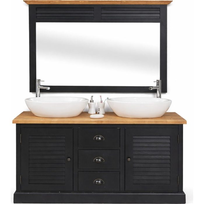 Set bagno nero massello