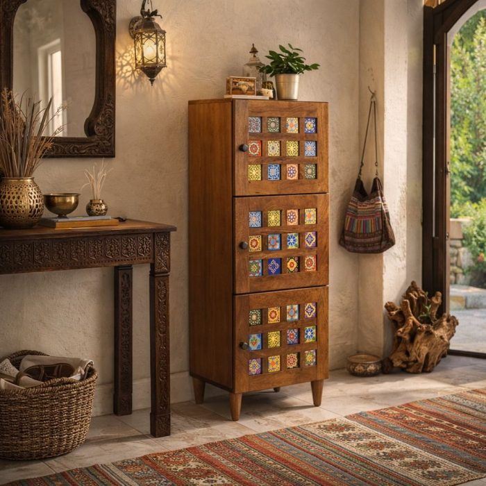 Armadietto etnico mattonelle mango - Etnico Outlet