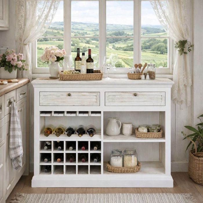 Portabottiglie Shabby Mango Legno - Etnico Outlet