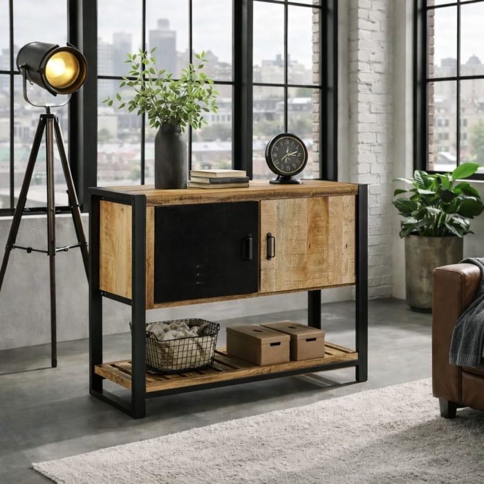 Consolle industrial urban  loft legno mango