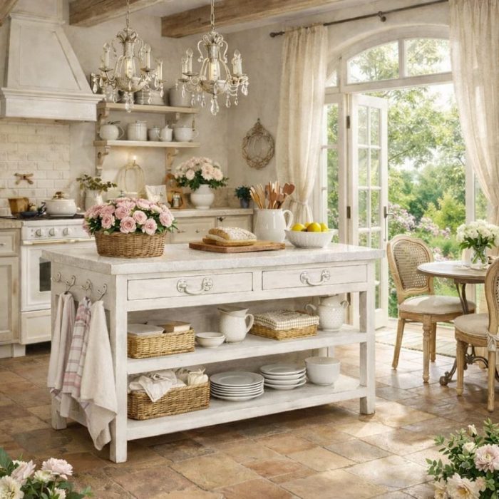 Isola cucina shabby chic marmo provenzale - Etnico Outlet
