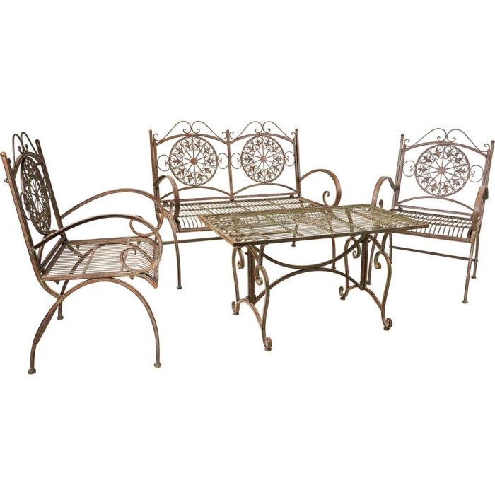 Salotto ferro battuto giardino provenzale set 4